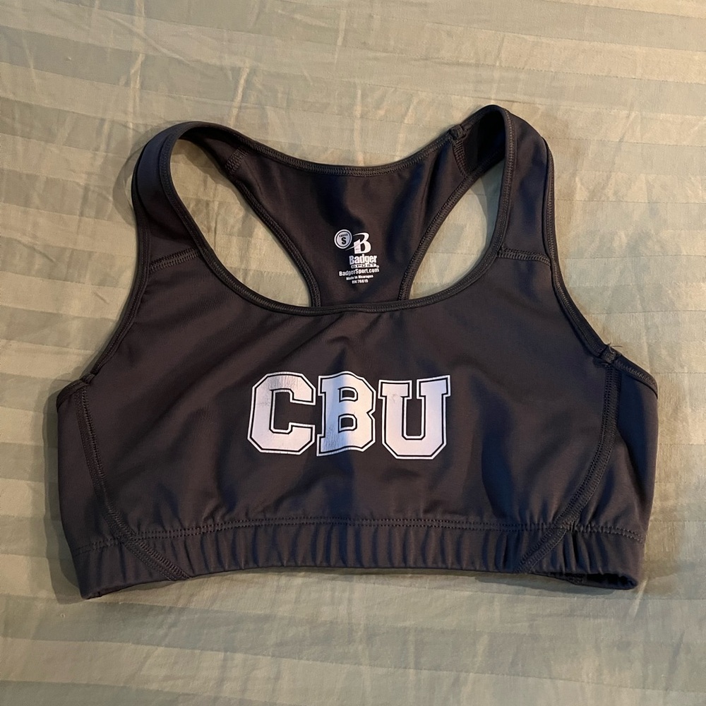 Black and Gray Racerback Sports Bra with Medium Support